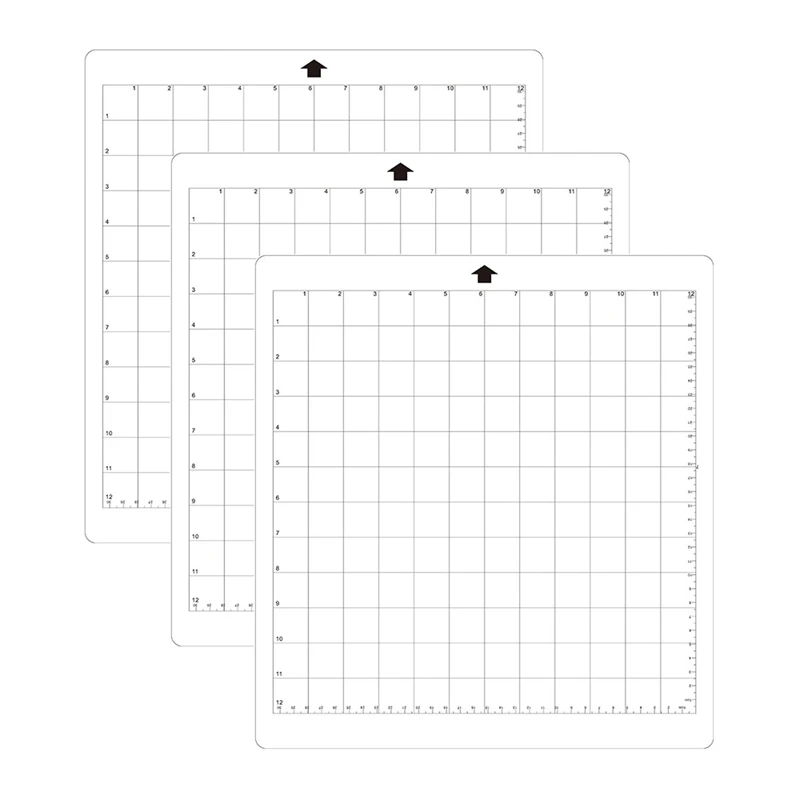 

3Pcs Replacement Cutting Mat Transparent Adhesive Mat With Measuring Grid 8 By 12-Inch For Silhouette Cameo Plotter Machine