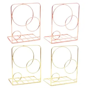 

2pcs Round Metal Desktop Bookends Book Ends Support Stand Holder Shelf Bookrack