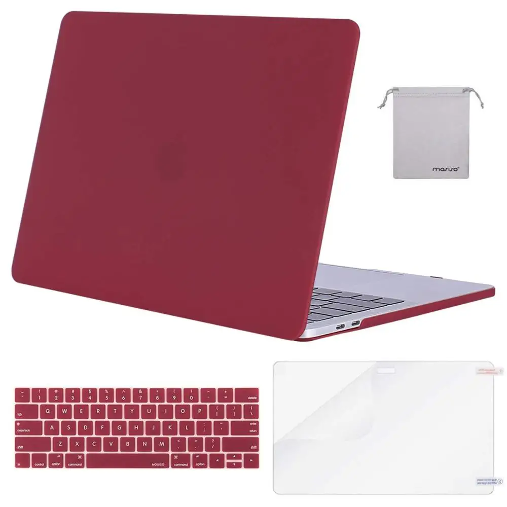 Wine red Mosiso ноутбук матовая поверхность Coque чехол для MacBook Air 13 Pro 13 15 15,4 16 retina Touch Bar+ силиконовый чехол для клавиатуры - Цвет: Wine red