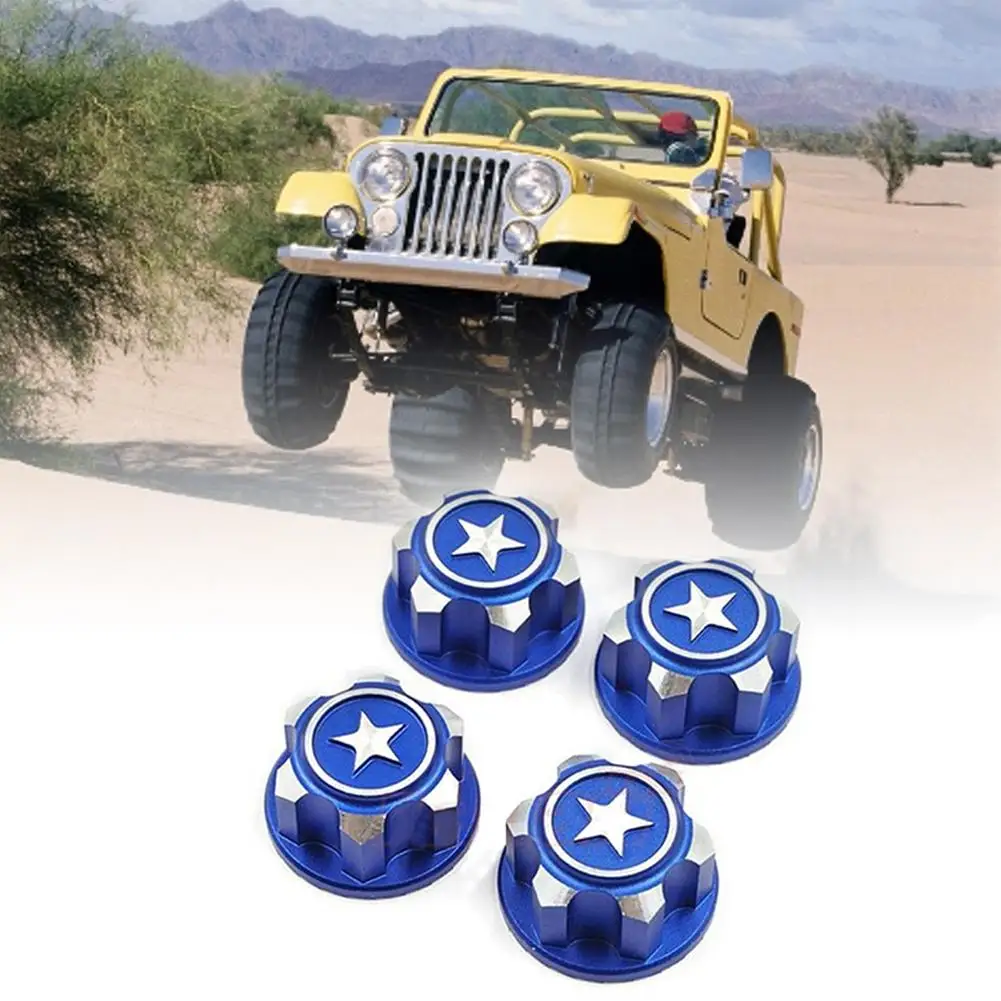 

4PCS Wheel Hub Nut CNC Alloy 17MM Wheel Nut Dustproof Non-slip Nut RC Car Accessories For Traxxas X-maxx Summit ERevo