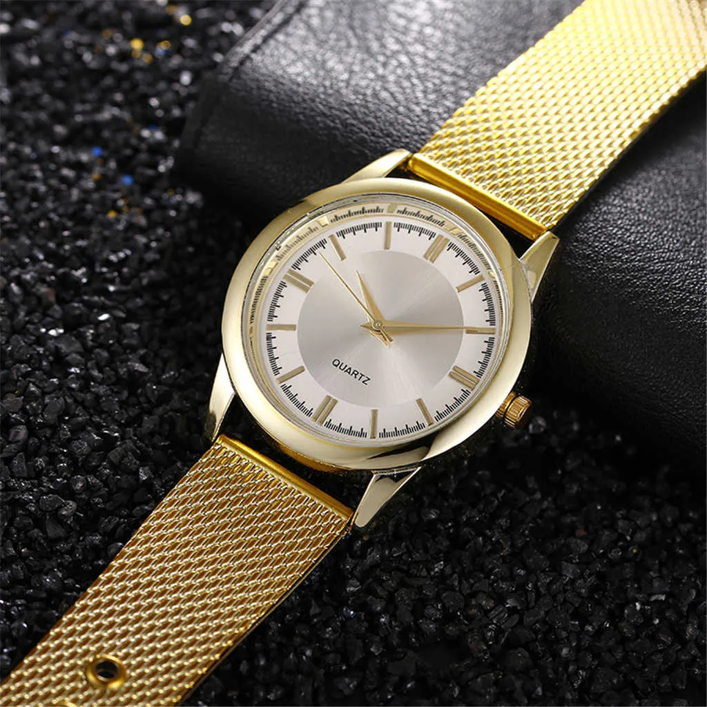 Top Brand Luxury Quartz Wristwatches Watch For Men Business Casual Stainless Steel Mesh Belt Watch Simple Dial Quartz Watch