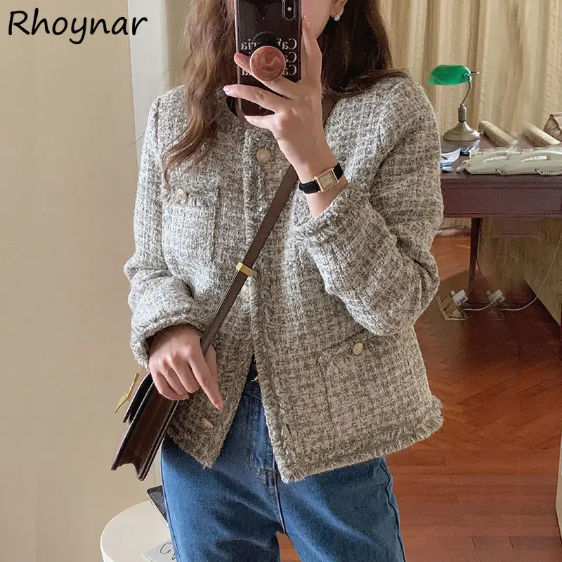 

Blends Women O-neck Tassel Loose Patchwork Tender Warm Long Sleeve Winter Thicker Simple Korean Style Feminino Cozy Vintage New