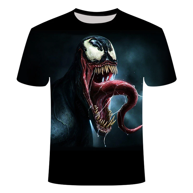 

New Men's 3D Printing T-shirt Summer Fashion Print Venom Men's Short-sleeved Round Neck Casual T-shirt Hip-hop Top