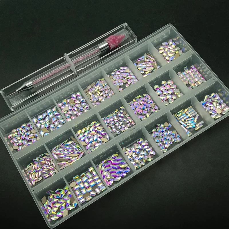 Cristais de Vidro Arte do Unha 3d para Unhas Venda Quente Multi Forma Pedras Decorações Design Flatback Strass Artesanato 9 Beleza e saúde