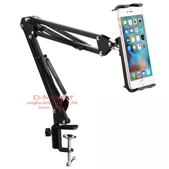 

360 ROTATE with spring 3.5"-10.6" tablet desktop mount phone clamp holder bracket clamp mount