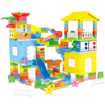 

174CS Variety slide castle Large Particle Stacking Building Blocks Bricks Educational Kid Toys