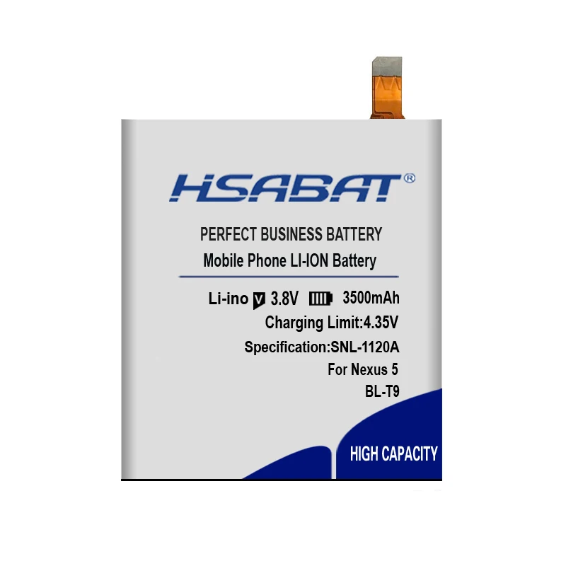 HSABAT 3500 мАч BL-T9 для LG Nexus 5 батарея E980 Google Nexus G D820 D821 Nexus5 Megalodon D8 Google Nexus 5 батарея