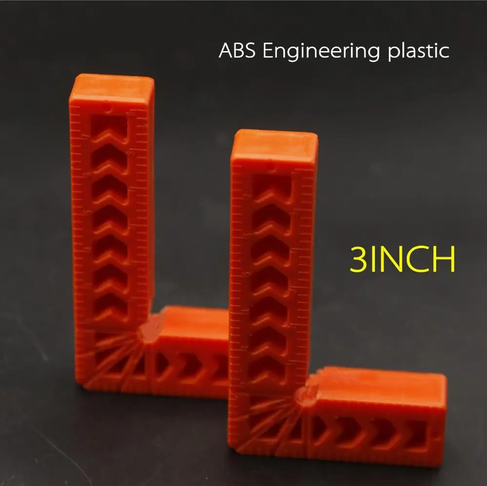 Деревообрабатывающий правый угол линейки локатор позиционирования блок фиксированный Столярный зажим инструмент правый угол помощь угол измерительные инструменты - Цвет: ABSplastic 3inch