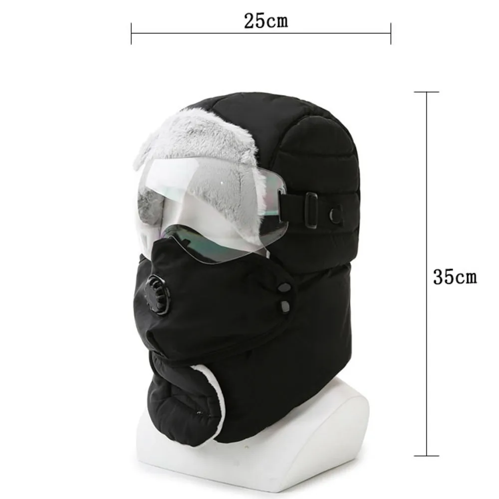 Vintage Aviator Hat and Goggles Costume Accessories Ear Flaps Warm Waterproof Trapper Hat for Men Women