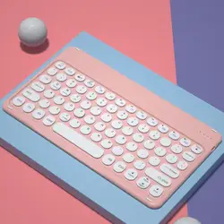 Clavier et souris sans fil Bluetooth, touches rondes, compatibles avec IOS, Android, Microsoft, Smartphones, ordinateur portable, tablette, accessoires de jeu 