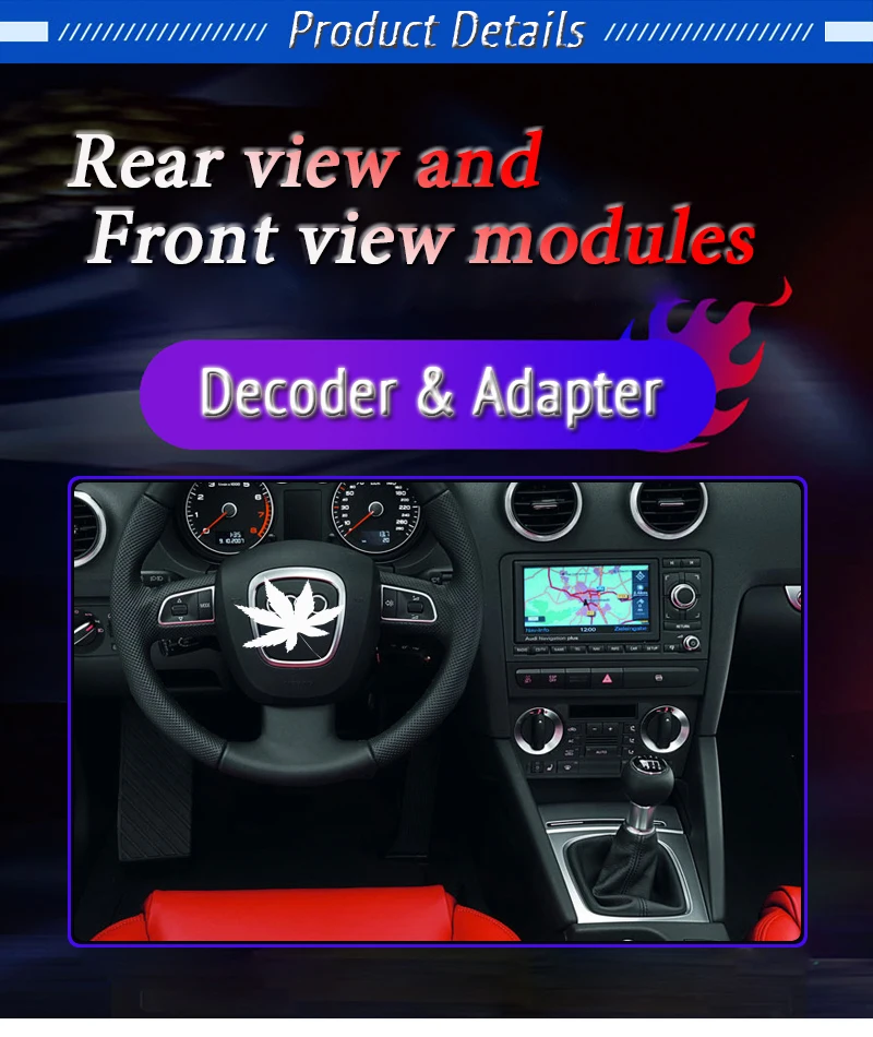Original Car Screen Upgrade Reversing Camera Adpter For Audi A3  S3 8P 2003~2013 MMI Interface Front Rear Backup Camera Decoder D GNGCX