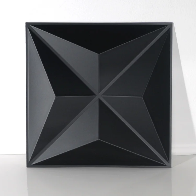 30x30 см 3D Художественная настенная панель, алмазная блестящая Звезда, резьба по дереву, цветок, тисненый 3D перламутровый красочный свадебный Декор, Настенная Наклейка - Цвет: Matte gray