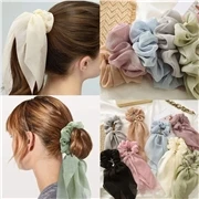 

2020 Spring Bow Scrunchie Women Hair Accessories Girls Hair Ties RIbbon Rope Print Elastic Hair Bands Long Head Scarf