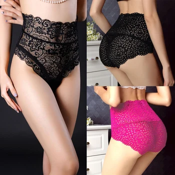 

Hot Sell 2019 Women Soft Comfort Underpants High Waist Solid Seamless Lingerie Briefs Hipster Lady Lace Floral Underwear Panties