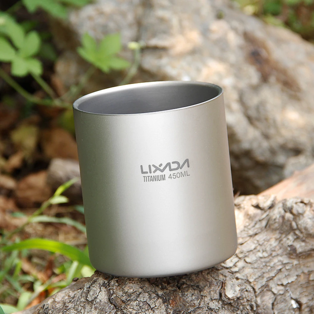 Lixada titanium Pot Cup, висячая чашка для кемпинга, водная чашка для дома, кемпинга, туризма, пикника, чайная чашка, кофейная кружка, посуда для пикника
