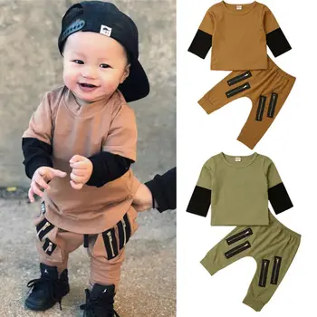 

Kid Baby Boys Clothes Tracksuit Autumn Long Sleeve Zip Tops Sweatshirt Pants Leggings Outfits Baby Boys Clothes