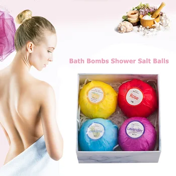 

4pcs Natural Bubble Bath Salt Ball Elaborate Manufacture Prolonged Durable Bomb Whiten Moisturize Exfoliating Soap Gifts