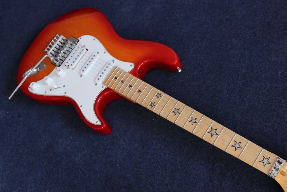 Новая высококачественная электрогитара, клен гриф гитара ra, 6 stings jazz gitaar, красный цвет. Реальные фотографии