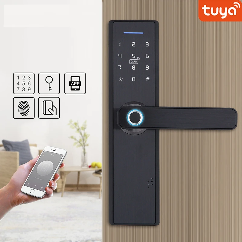

Wifi Graffiti Bluetooth APP Fingerprint Password Lock WithTuya Biometric Fingerprint Lock, Security Intelligent Smart Lock