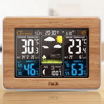 

C/F Digital Display Thermometer Humidity Clock LCD Alarm Calendar Weather Sensor