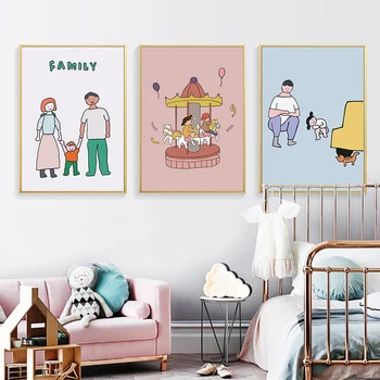 

Sweet Family Posters Nursery Decor Commemorate Canvas Painting Wall Art Pictures Prints for Kids Baby Room Home Decoration