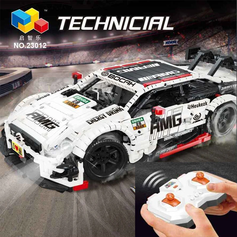 

23012 Super Racing Car AMG C63 With Light Technic legoinges MOC-6687 6688 Building Block Bricks Educational Toys Christmas Gifts