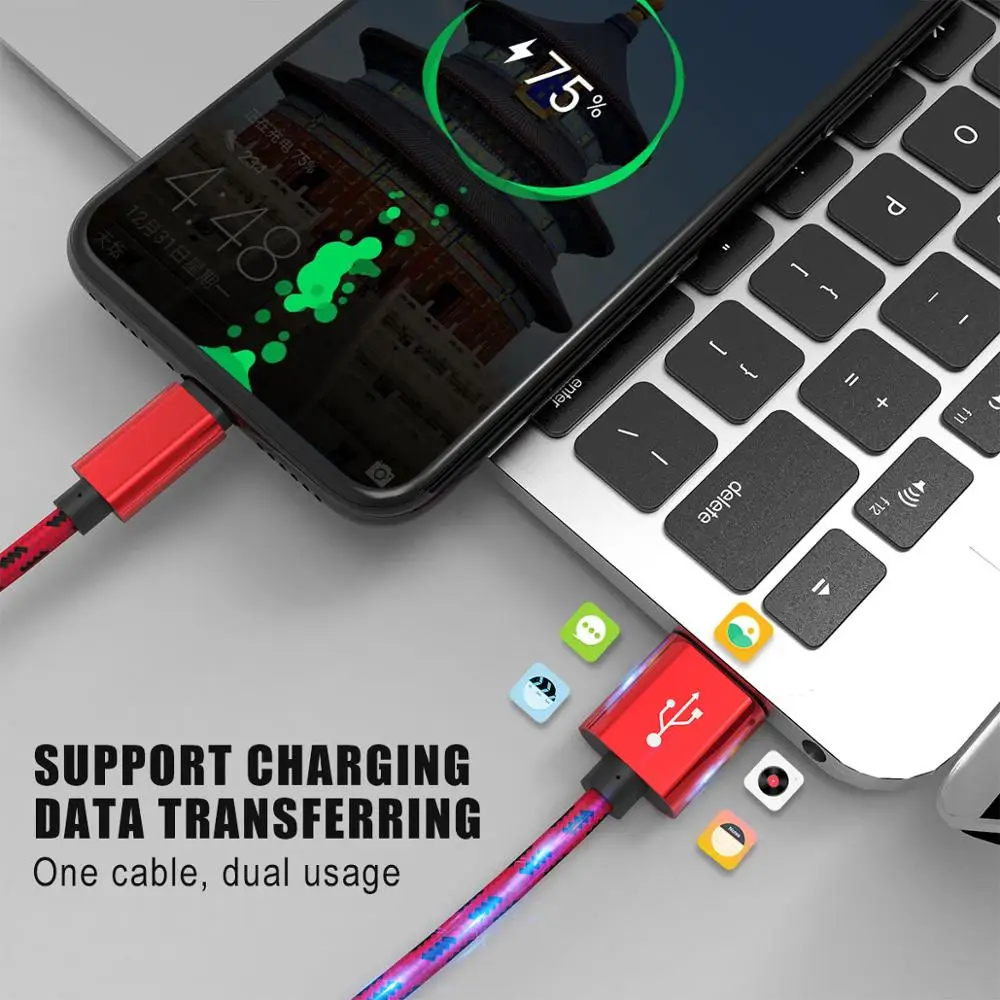 Usb-кабель 2A для быстрой зарядки USB type-C кабель из алюминиевого сплава с оплеткой для зарядки мобильного телефона кабель Micro usb для зарядки и передачи данных