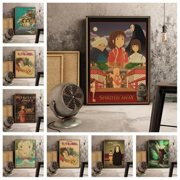 

Japanese anime Spirited Away Miyazaki Hayao Retro Art Decor Bar Wall Decor Quality Canvas Painting living Home Decor Poster A798