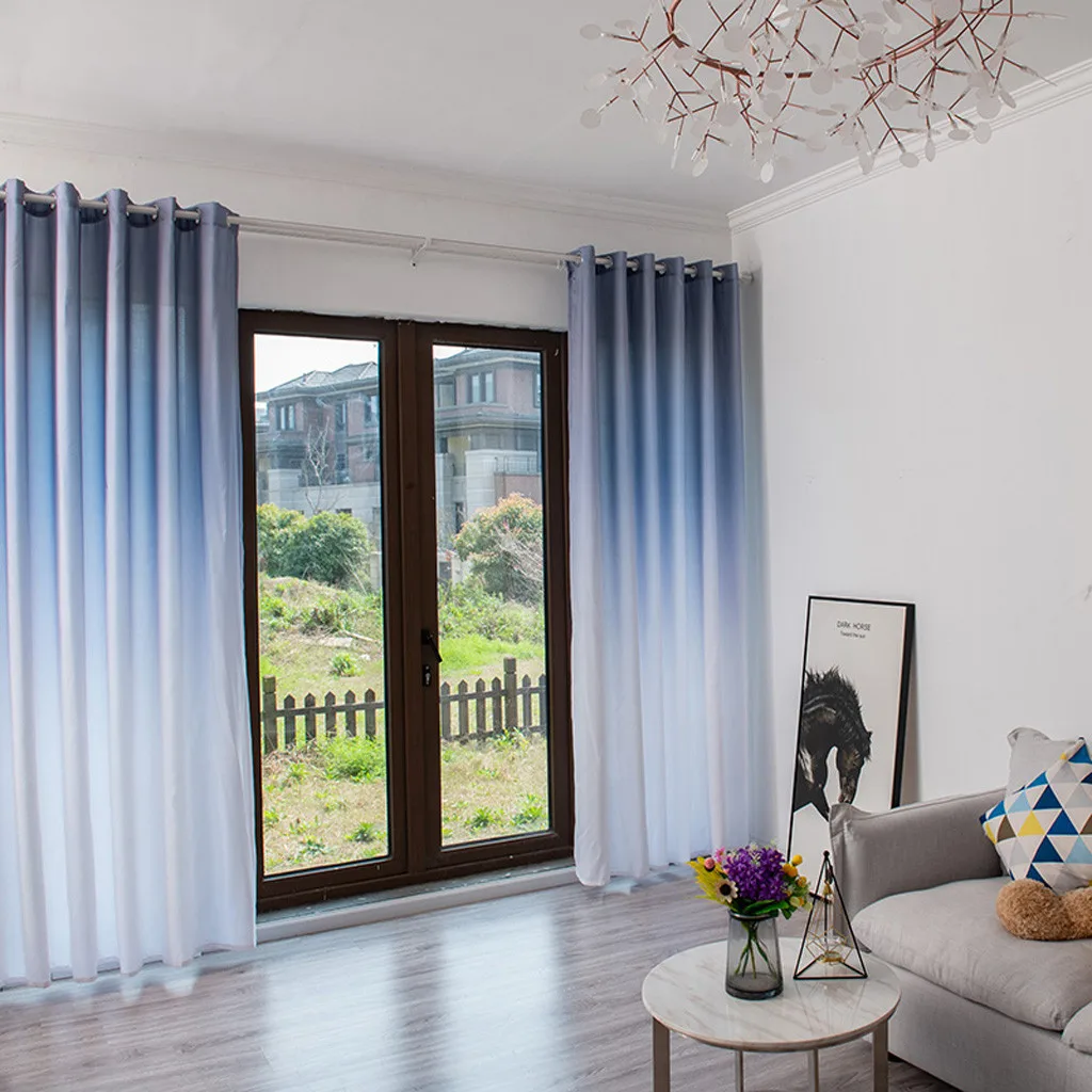 Compre Cortinas De Color Degradado Cortina De Ventana Para Dormitorio