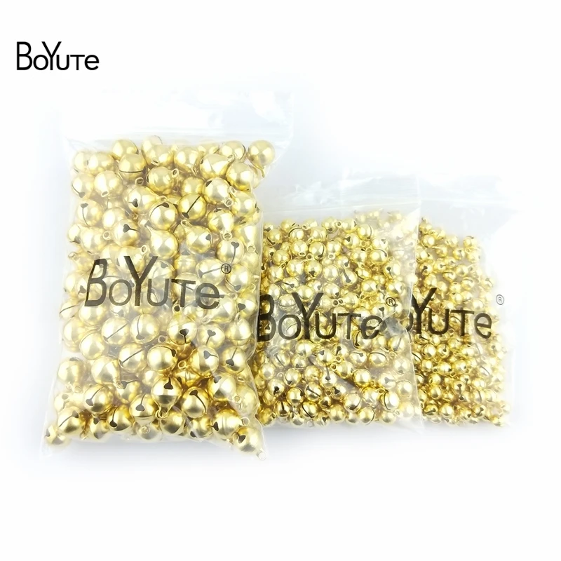 BoYuTe 200Pcs Metal Brass 6MM 8MM 10MM 12MM Small Bell Beads Tinker Bell Christmas Jingle Bell (1)