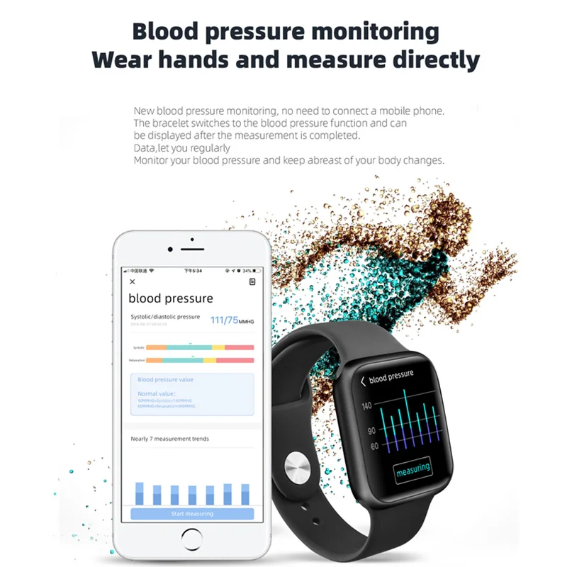 Smartwatch P90 Full Touch Screen Smart Watch Men Women Waterproof Heart Rate Blood Pressure Multi-Sports Mode Fitness Tracker