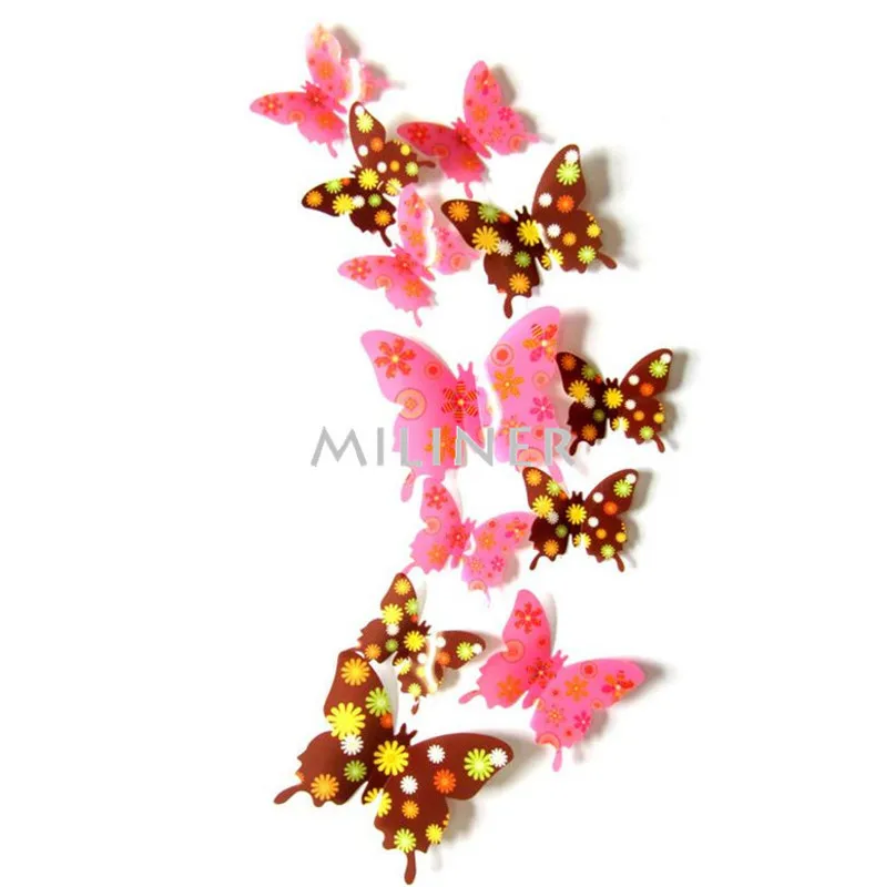Стенные наклейки из полихлорвинила бабочки 3d 12 шт|stickers bike|decorative tile stickersdecor sticker |
