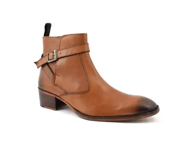 

Men's PU Brown Leather Red Wolf Claw Print Casual Chelsea Boots Zapatos De Hombre Botas Hombre Blancas TV219