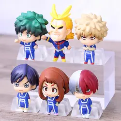 Boku No Academy Izuku Midoriya Bakugou Katsuki Todoroki Shoto All Might Ochaco Uraraka Mini Q Version Figures 6 шт./компл