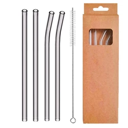 Set of 4 Eco-Friendly Reusable Glass Drinking Straws (Grey Mixed)