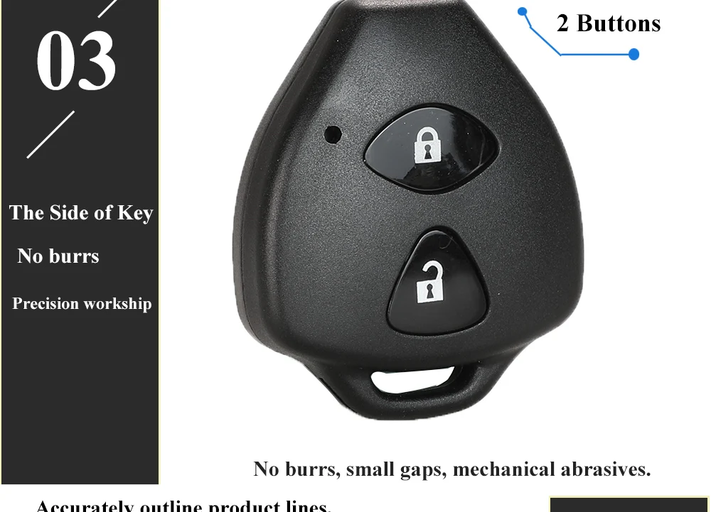 Keyforkess 10pcs 2/3/4 pulsanti telecomando per auto portachiavi Shell FOB per Toyota Camry Corolla Avalon Venza No blade 13 Keyforkess 10pcs 2/3/4 pulsanti telecomando per auto portachiavi Shell FOB per Toyota Camry Corolla Avalon Venza No blade - H01f8426b20af4edaa70d36c864dcb20al