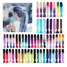 Джамбо косички длинные Омбре 24 дюйма Джамбо синтетические плетеные волосы для женщин крючком блонд розовый синий серый волосы для наращивания африканские