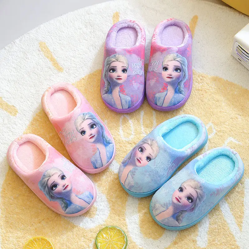Promo Slipper Frozen Elsa Baby-Boy-Girl Children Bedroom Indoor Soft Home Warm Winter Cartoon xmQKMGXkOQj