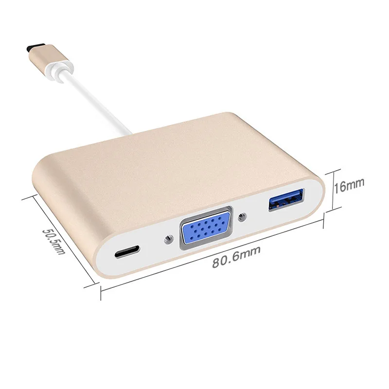3 в 1 USB 3,1 type-c к VGA+ концентратор+ PD видео конвертер адаптер type-c к HDMI+ VGA аудиокабель конвертер для Macbook huawei Xiaomi