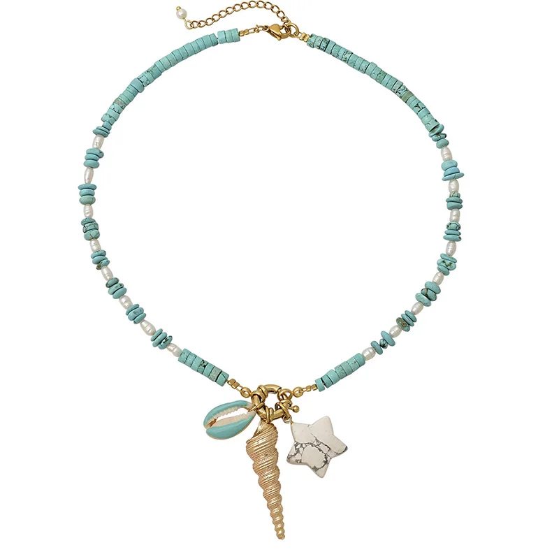 Лучший друг vsco девушка collares de moda цепочка культивированный настоящий натуральный жемчуг пресноводный жемчуг кулон бритва ожерелье для женщин - Окраска металла: necklace