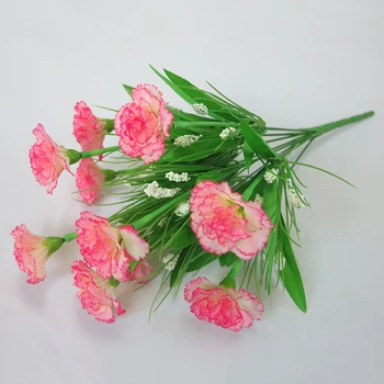 

10 Heads 1 Bouquet Artificial Flowers Cheap Carnations Silk Decorative Fake Flowers for Home Decoration Mother's Day