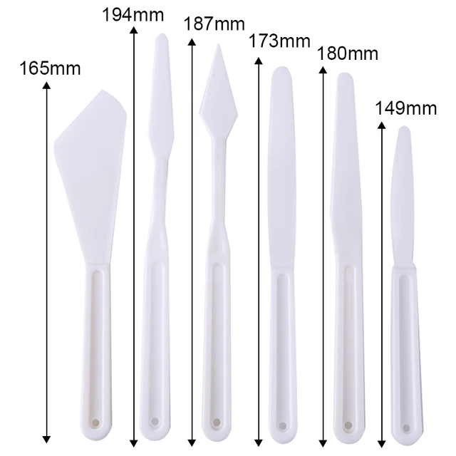 6 개/대 혼합 및 확산 붙여 넣기에 대 한 플라스틱 그림 칼 Scraper Spatula Shove Knife Painting 아티스트 유화 도구