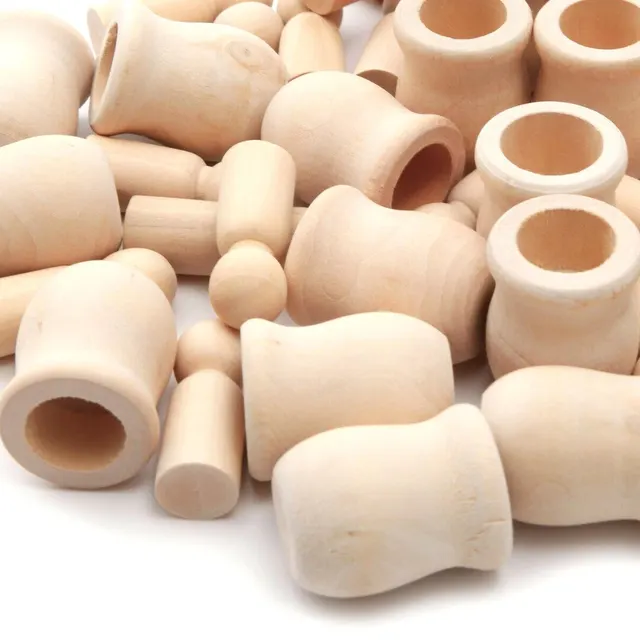 Új 20Dros Fából Készült Csapdababák Befejezetlen Kézműves Diy Festékfesték Parti Esküvői Otthoni Dekorációhoz Fa Emberek Fészkelnek - Image 4