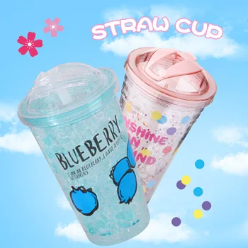 

Drink Cup Fashion PS Plastic Crushed Ice Cup Summer Water Bottle