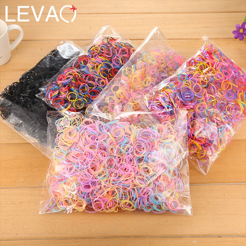 Levao 500/1000 шт./компл. одноразовая резинка для волос Детская держатель хвоста