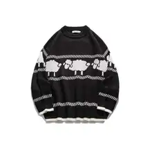 

2 Colors 2021 Autumn Winter Women Pullovers And Lovely Sweaters Jumper Vintage Goat Pattern Outwear Loose Knitted Sweater Female