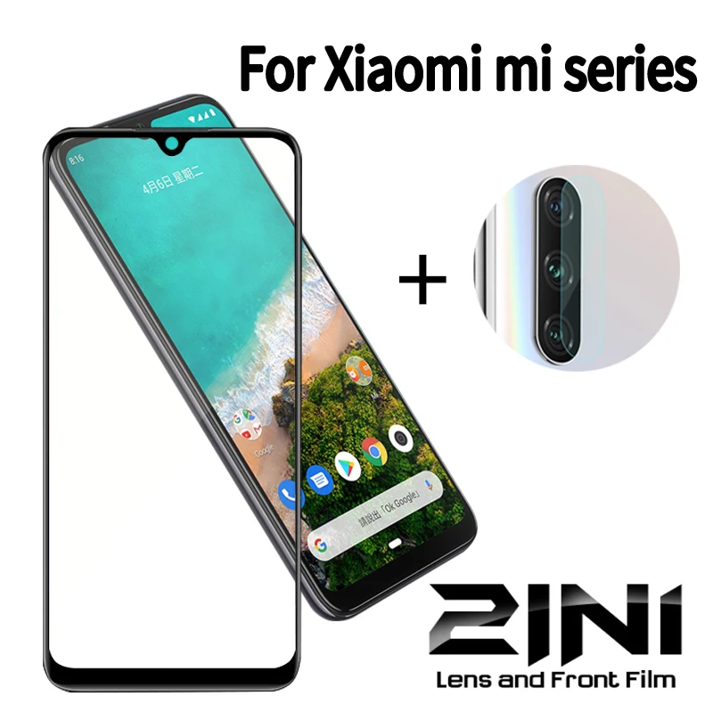 Стекло для объектива камеры 2 в 1 + закалённое стекло Xiao mi A1 A2 A3 Lite Полное покрытие