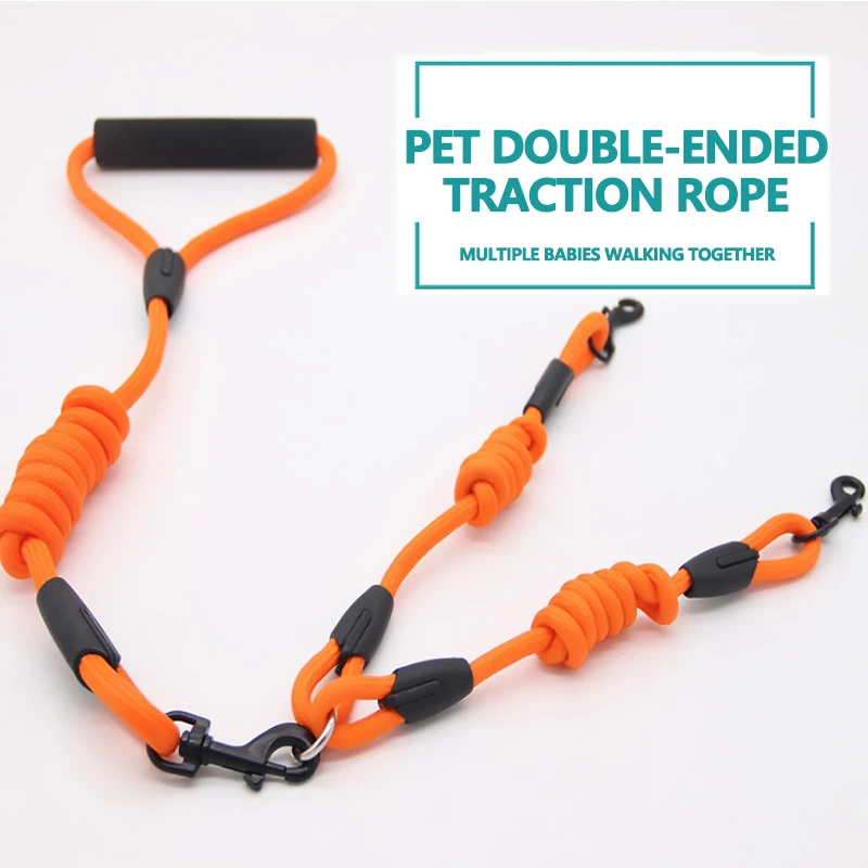 

Pet Leash Double Dog Leash Heavy Duty Dual Dog Leash 360 Swivel No Tangle Soft Handle Walking & Training Leash for Two Dogs