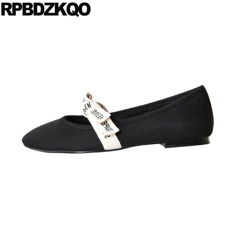 

mesh mary jane high quality drop shipping polka dot black ladies beautiful flats shoes breathable sandals bow designer women