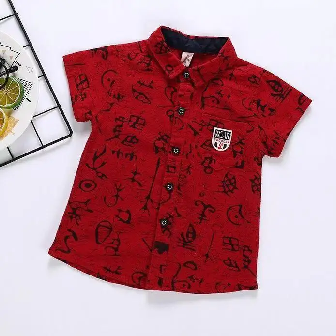 Повседневная Цветочная гавайская рубашка для маленьких мальчиков летняя хлопковая рубашка с принтом для маленьких мальчиков детская